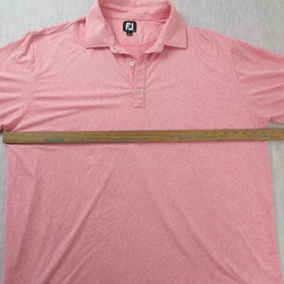 FootJoy Polo Shirt‎ Men's 2XL Pink Polyester Short Sleeve Collared High Low Slit - Picture 7 of 10